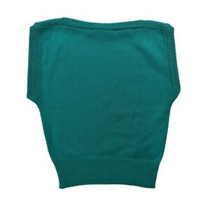James Kenrob by Dalton Vintage Teal Green Cable Knit Sleeveless Shell Top Sz 10